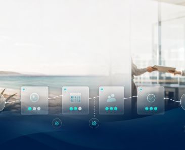Service business workflow pipeline with automation stages